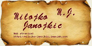 Milojko Janojkić vizit kartica